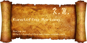 Kunstoffny Mariann névjegykártya